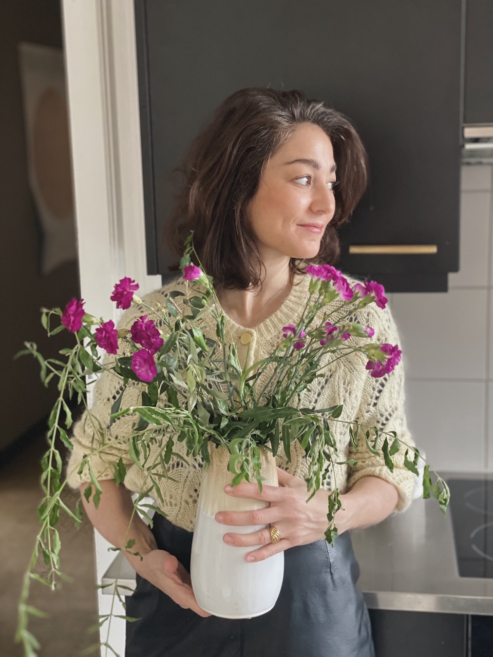 Bild Frau Mit Blumen